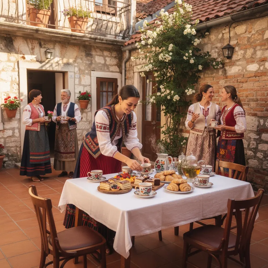 Umirujući trenutak ispijanja čaja uz knjigu i svijeću.