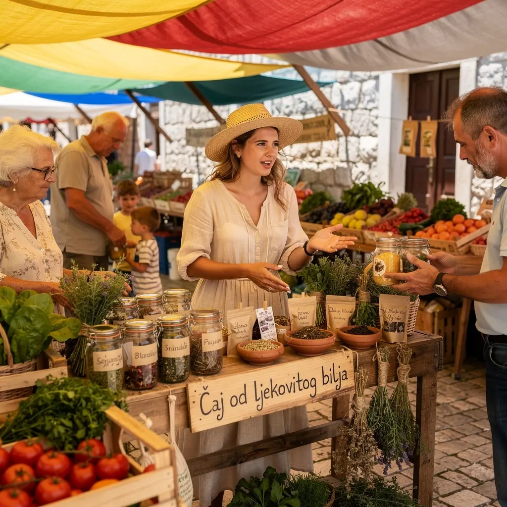 Krajolik hrvatskih planina s biljkama koje se koriste za čajeve.